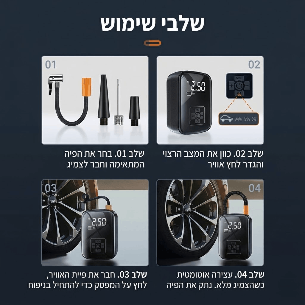 Product display with tire pressure monitoring system components on a dark background